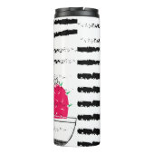 Roze Cactus striped Monogram Thermosbeker (Achterkant)