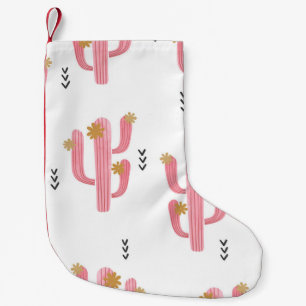 Roze Cactus Waterverf Patroon Kleine Kerstsok