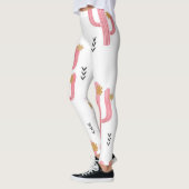  Roze Cactus Waterverf Patroon Leggings (Links)
