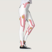  Roze Cactus Waterverf Patroon Leggings (Rechts)