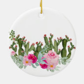Roze Cactus Wedding Ornament Gift (Achterkant)