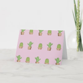 Roze Cactus Wenskaart Kaart