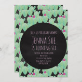 Roze Cactuspatroon Groene Baby Shower Feest (Voorkant / Achterkant)