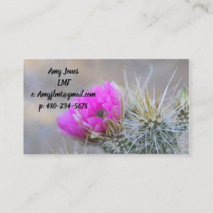 Roze cactuusbloemen visitekaartje