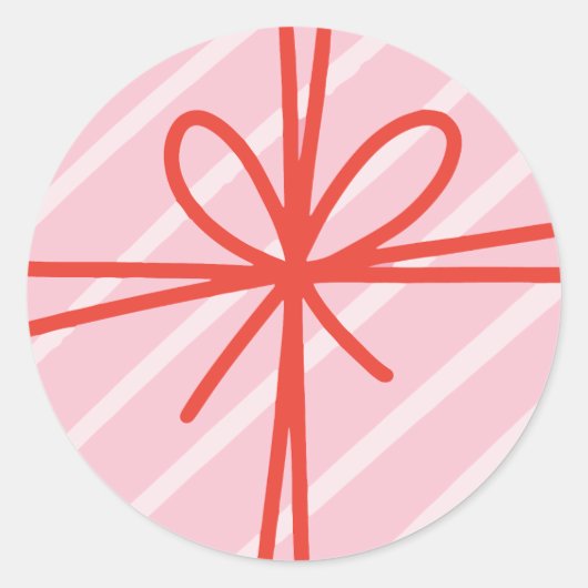 Roze Cadeau Circle Sticker (Voorkant)