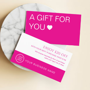 Roze cadeaubon voor Spa Schoonheidssalon Kortingskaartje