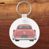 Roze Cadillac 1955 Sleutelhanger (Voorkant)