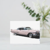 Roze Cadillac Briefkaart (Staand voorkant)