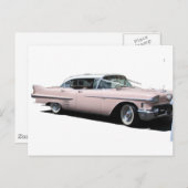 Roze Cadillac Briefkaart (Voorkant / Achterkant)
