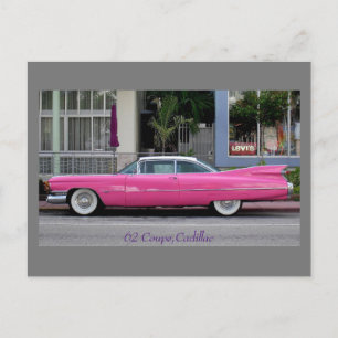 Roze  Cadillac Briefkaart