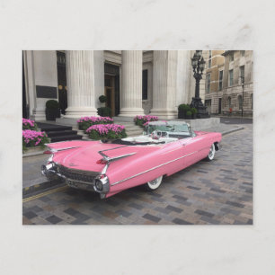 Roze Cadillac Briefkaart