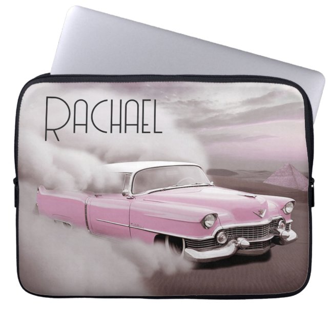 Roze Cadillac Laptop Sleeve (Voorkant)