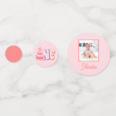 Roze Cake 1st Birthday Tabel Confetti (Voorkanten)