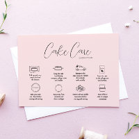 Roze Cake Care Instructie Kaart