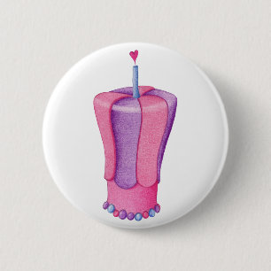Roze Cake Heart Button