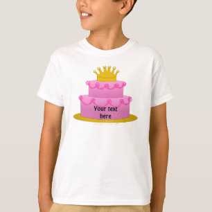 Roze Cake met kroongeboorte T-shirt
