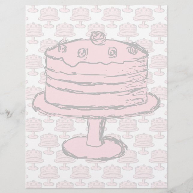 Roze Cake op roze Cake Pattern. (Voorkant)