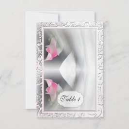 Roze Calla lelie Bloeiende huwelijks placecard Kaart