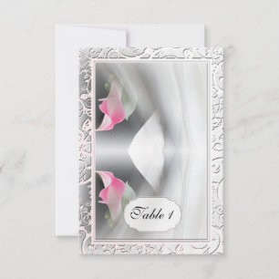 Roze Calla Lelie Bloeiende Trouwplaatskaart Kaart