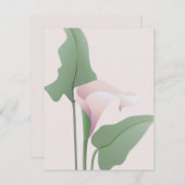 Roze Calla Lelie Bloem Aankondiging (Voorkant / Achterkant)