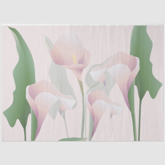Roze Calla Lily Floral ontkoppeling Tissuepapier (Voorkant)