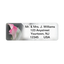Roze Calla Lily Flourish Lijst Adres Etiket