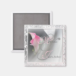 Roze Calla Lily Flourish Lijst Magnet Magneet