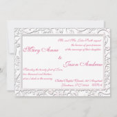 Roze Calla Lily Flourish Lijst Wedding Invitation Kaart (Achterkant)