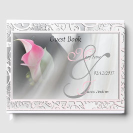 Roze Calla Lily Vourish Wedding Guest Book Gastenboek
