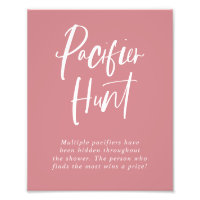 Roze Calligrafie Fopspeen Jacht Baby Borrel Teken