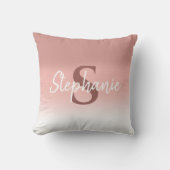 Roze Calligrafie Monogram Kussensloop Kussen (Voorkant)