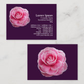 Roze Camelia 2 - Donker Paars Visitekaartje (Voorkant / Achterkant)