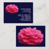 Roze Camelia 3 - Navy Blue Visitekaartje (Voorkant / Achterkant)