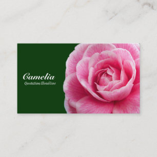 Roze Camelia II - Donkergroen 003300 Visitekaartje