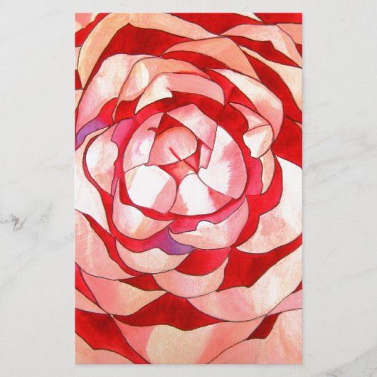 Roze Camellia abstract kunstschilderij Briefpapier (Voorkant)