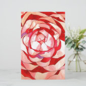 Roze Camellia abstract kunstschilderij Briefpapier (Staand voorkant)