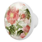 Roze Camellia Floral Pattern Keramische Knop (Rechts)