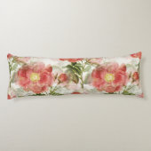 Roze Camellia Floral Pattern Lichaamskussen (Achterkant)