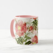 Roze Camellia Floral Pattern Mok (Voorkant links)