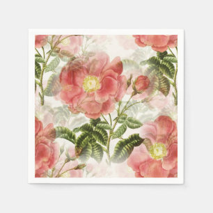 Roze Camellia Floral Pattern Servet