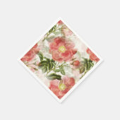 Roze Camellia Floral Pattern Servet (Hoek)