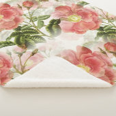 Roze Camellia Floral Pattern Sherpa Deken (3/4)