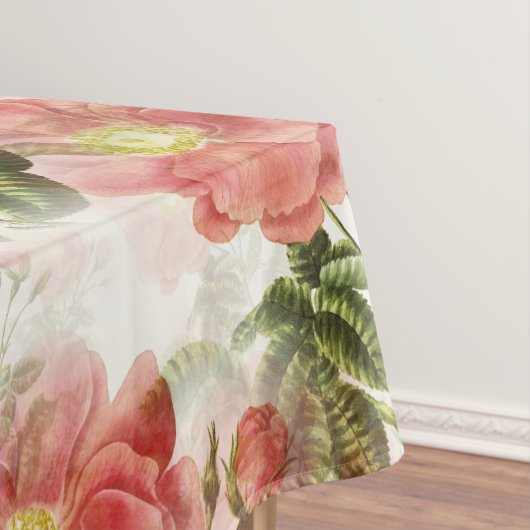 Roze Camellia Floral Pattern Tafelkleed (Voorbeeld)