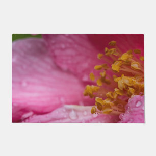 Roze Camellia Flower Stamens Deurmat