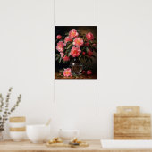 Roze Camellia Flowers Art Print Poster (Keuken)