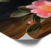 Roze Camellia Flowers Art Print Poster (Hoek)