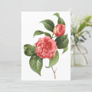 Roze Camellia Flowers door Redoute Uitnodiging