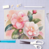 Roze Camellia Flowers Tissuepapier (Craft)