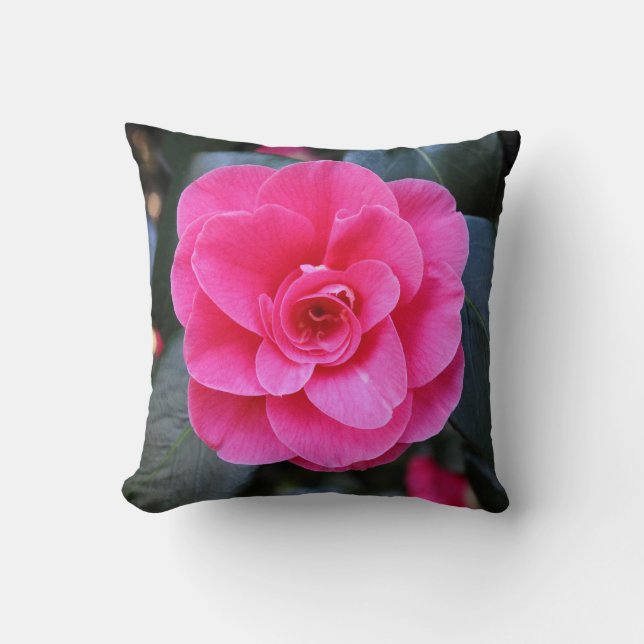 Roze Camellia Kussen (Voorkant)
