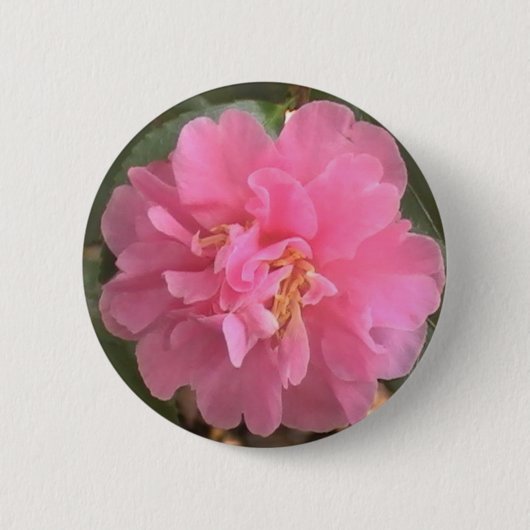 Roze Camellia Ronde Button 5,7 Cm (Voorkant)